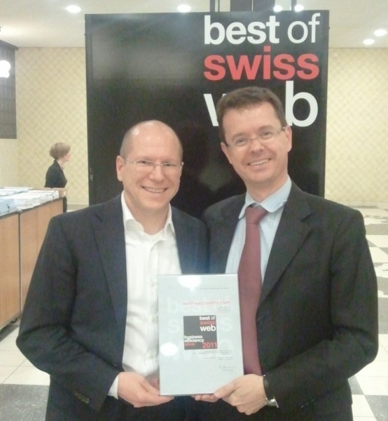 Thomas Brändle, CEO von Run my Accounts und Janis Wolf, Leiter Marketing und Vertrieb an den Best of Swiss Web Awards