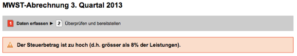 ESTV SuisseTax Meldung Betrag zu hoch