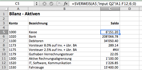 Excel sverweis Formel