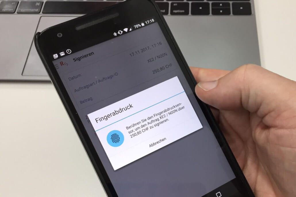 Raiffeisen EBICS Mobile Fingerabdruck