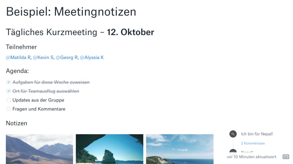 protokollieren mit Dropbox Paper