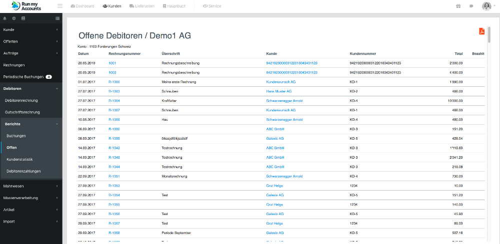 Debitorenmodul Run my Accounts