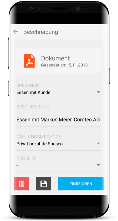 Spesenfunktion Run my Accounts App