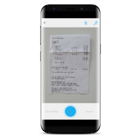 Spesen app Beleg abfotografieren
